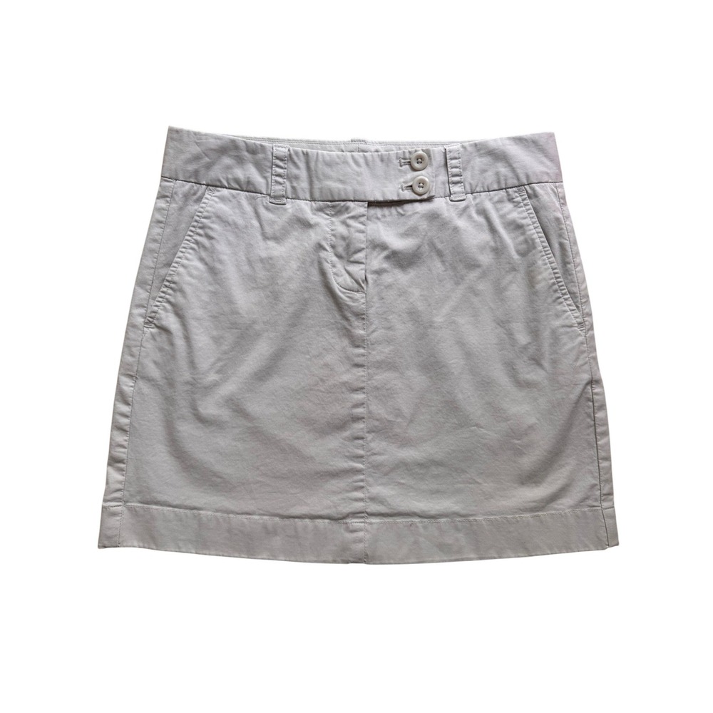 Vineyard Vines Womens Khaki Tan Chino Mini Skirt Size 2 Stretch Cotton Preppy